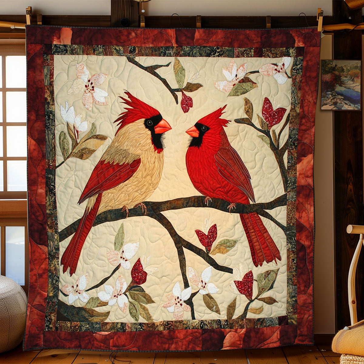 Lovebirds in Bloom WJ0201007CL Quilt