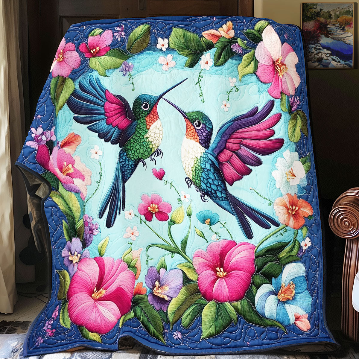 Couple Hummingbird WX2401010CL Quilt