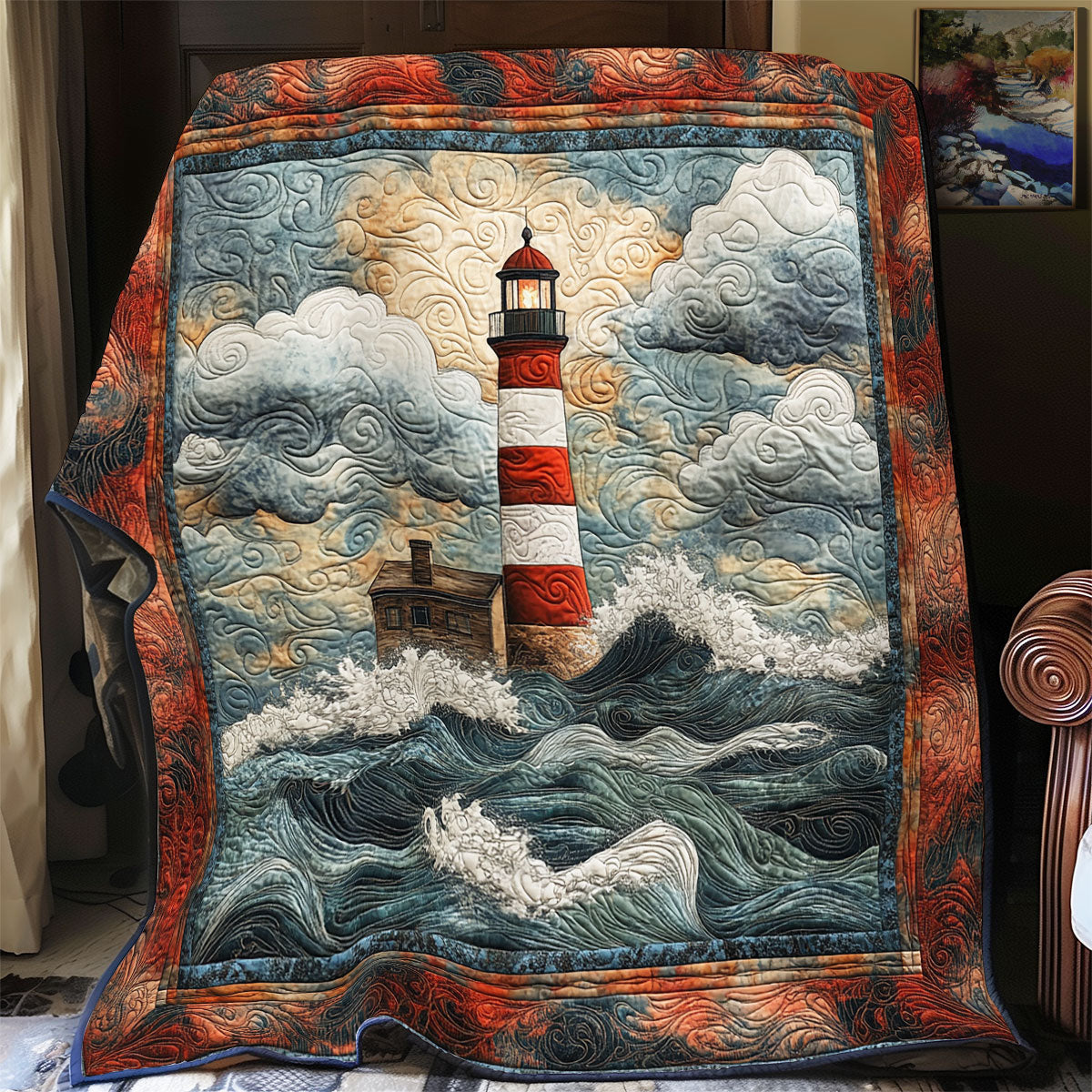 Lighthouse In Sea WX1601048CL Quilt