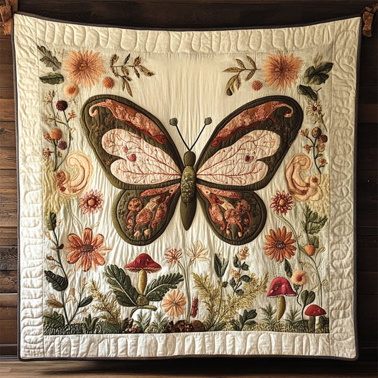 Antique Embroidered Butterfly WJ1702002CL Quilt