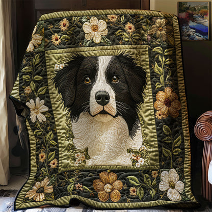 Flower Border Collie WJ1702011CL Quilt