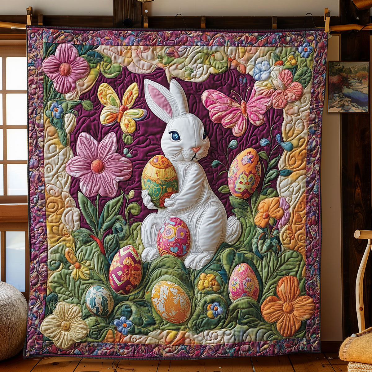 Easter Bunny Meadow WJ1501005CL Quilt