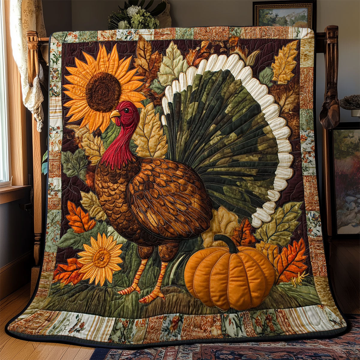 Rustic Turkey Charm WJ0701018CL Quilt