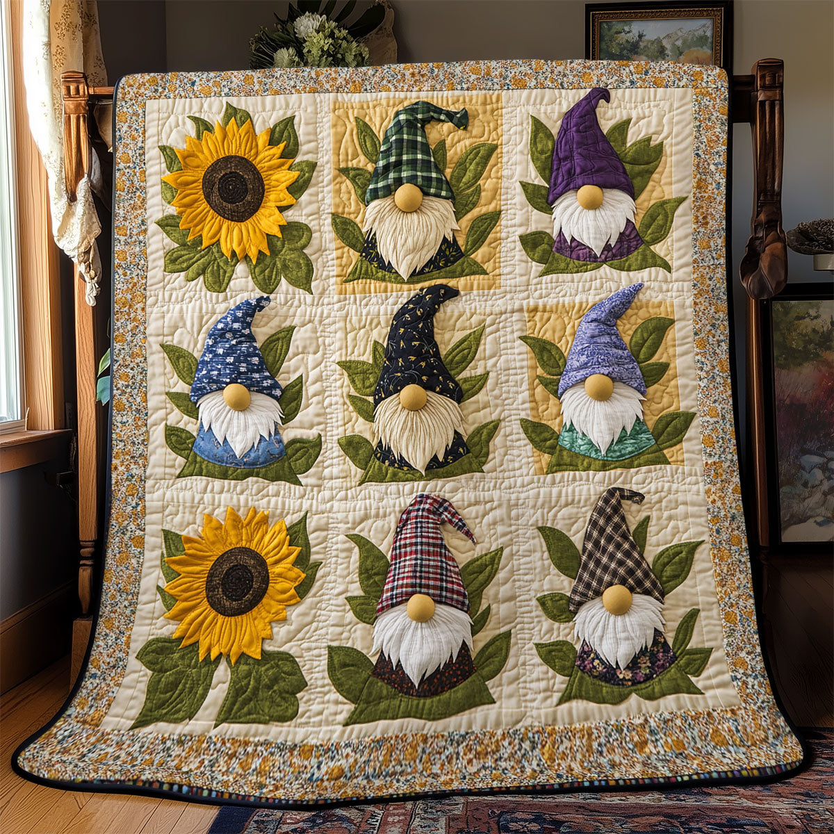 Sunflower Gnome WJ0401020CL Quilt