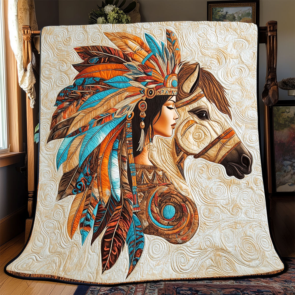 Native American Woman WX0302050CL Quilt