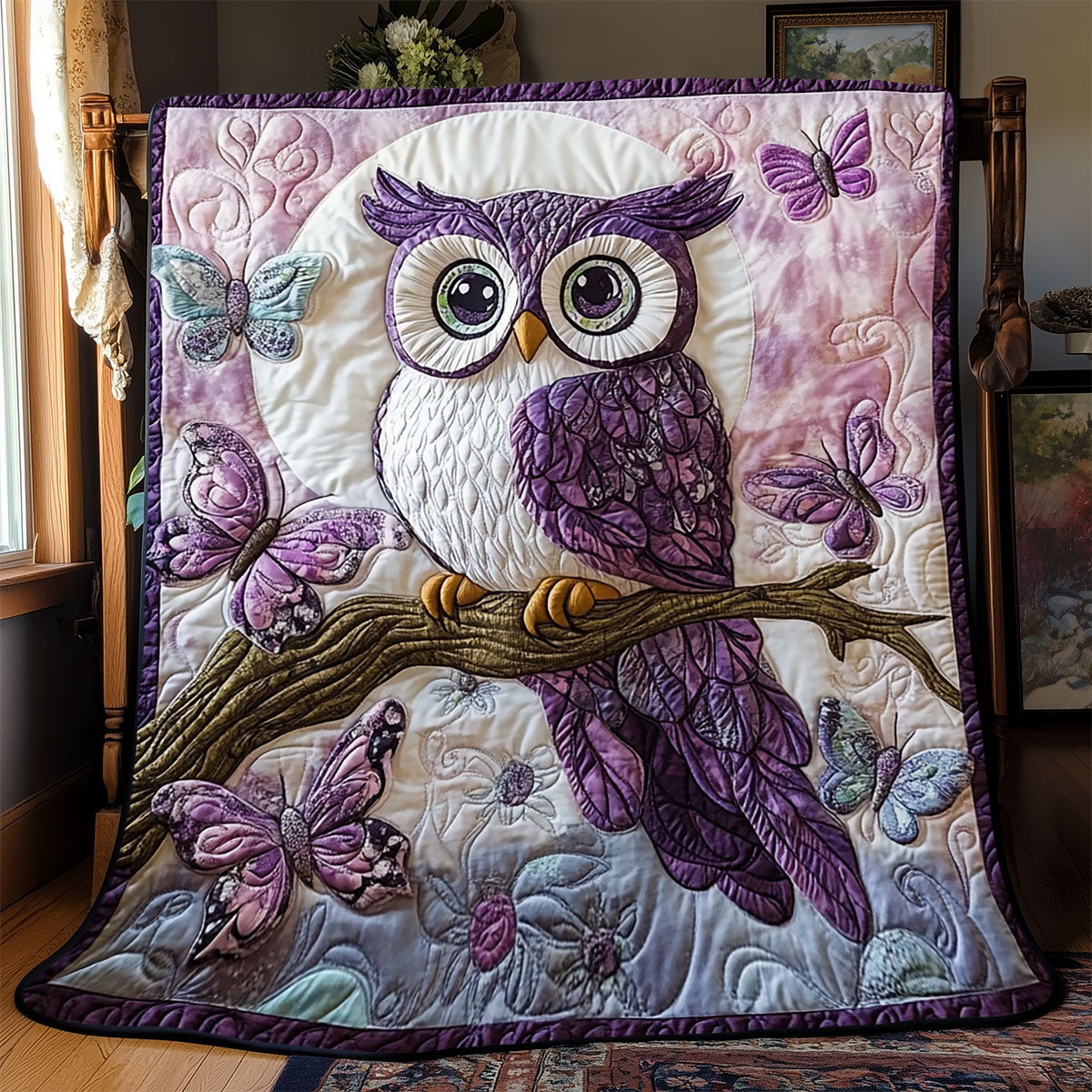 Enchanted Violet Owl WJ1601007CL Quilt