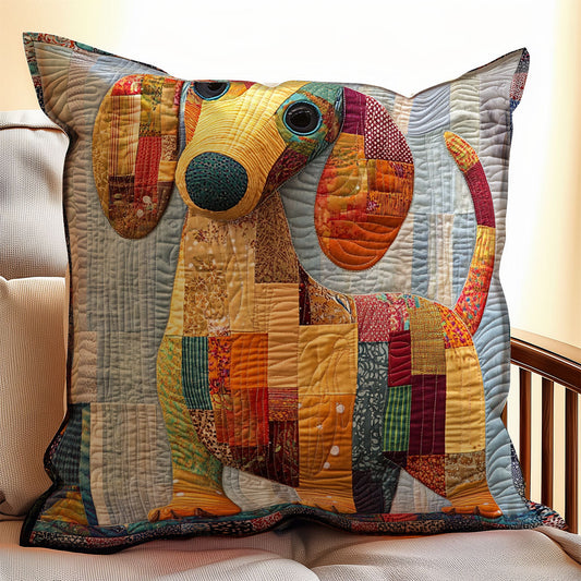 Cute Dachshund WX2702134CL Quilt Pillow Case