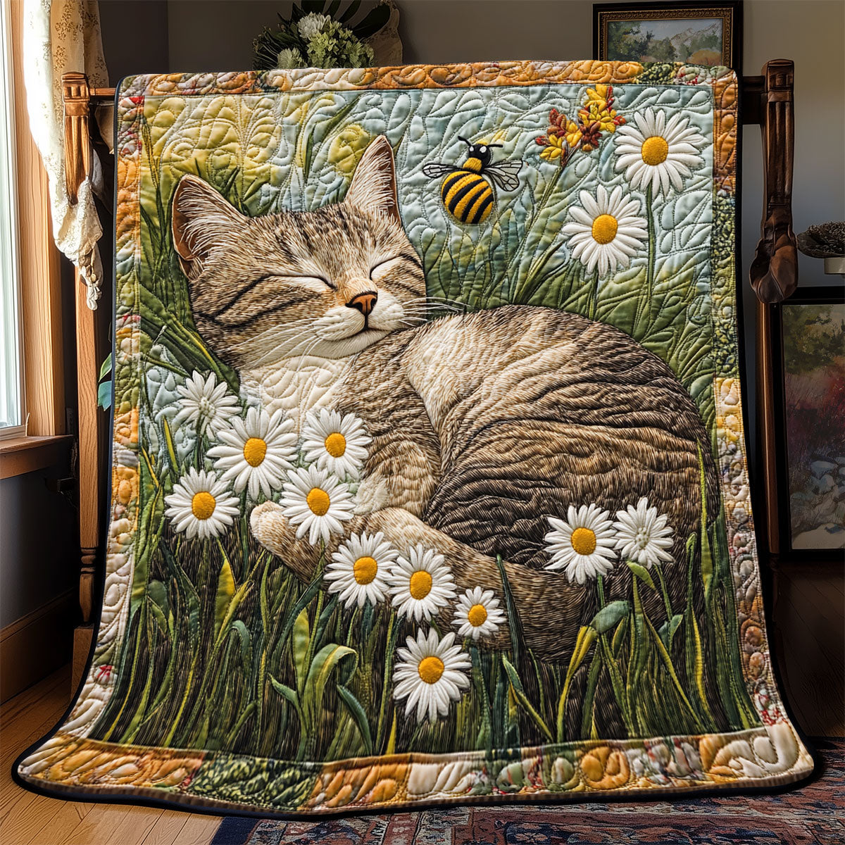 Cat Sleeping Daisy WX2402067CL Quilt