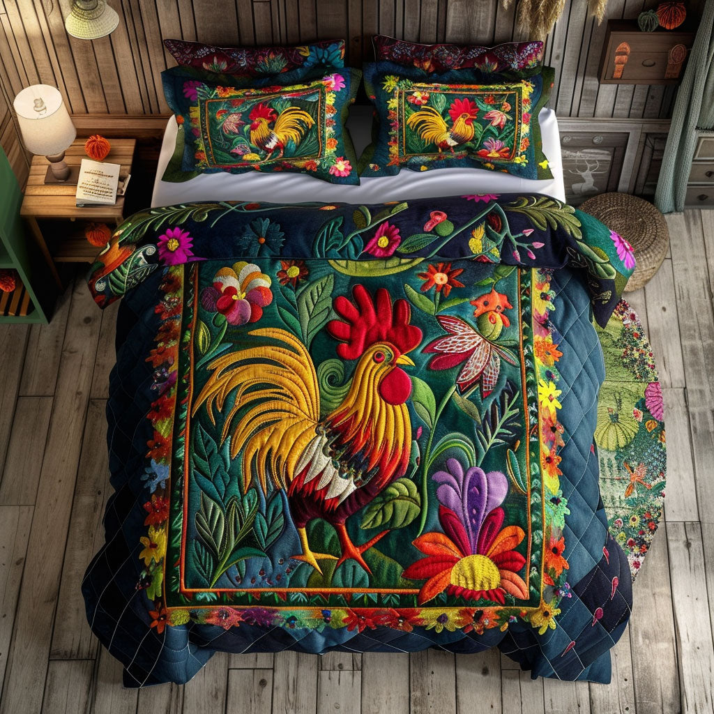 Colorful Chicken WX0201051CL Duvet Cover Set