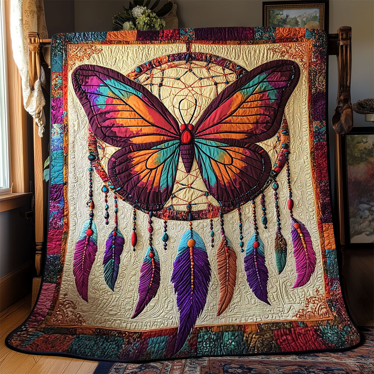 Native Dreamcatcher Butterfly WJ0302018CL Quilt