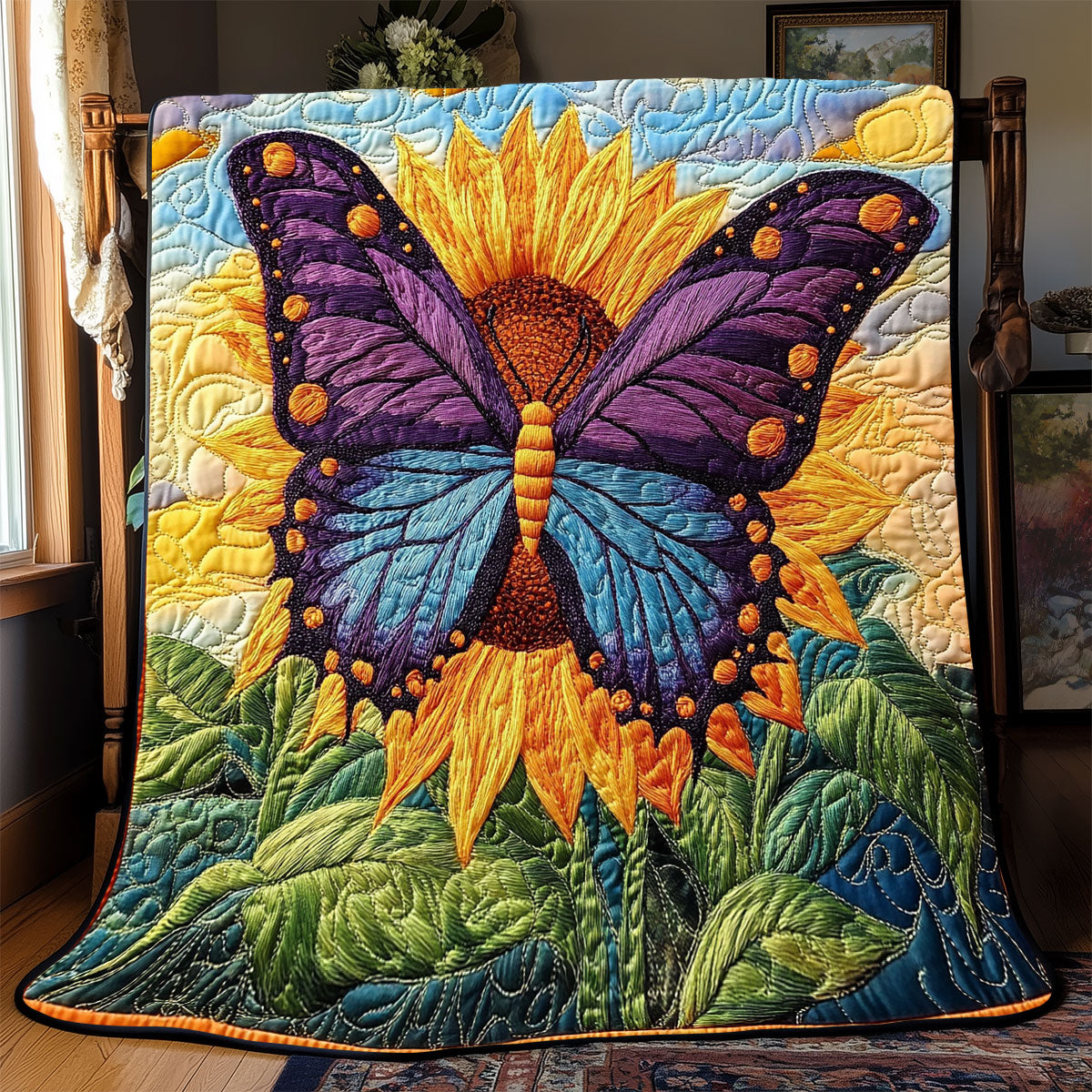 Butterfly Sunflower WX2001023CL Quilt