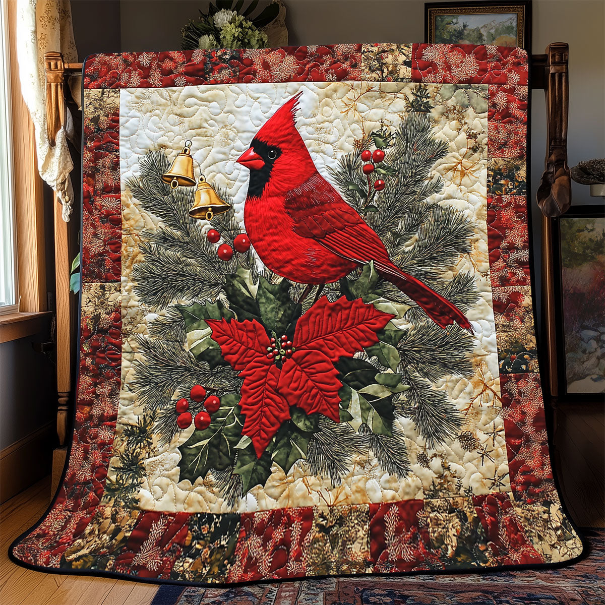 Cardinal Poinsettia WX2402064CL Quilt