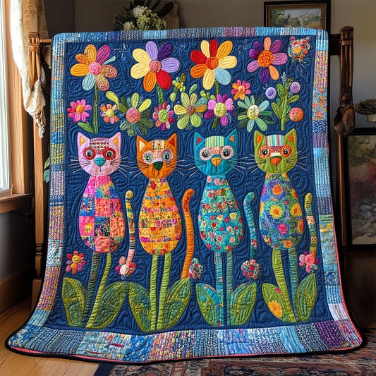 Cat Flower WX2402065CL Quilt