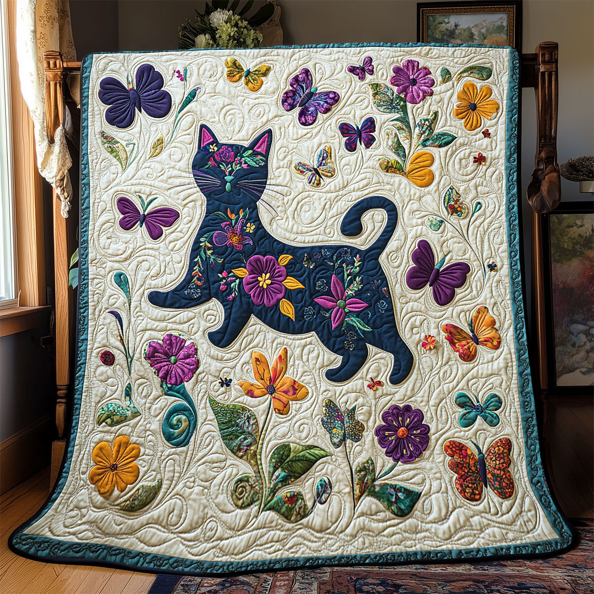 Cat Flower WX2802010CL Quilt