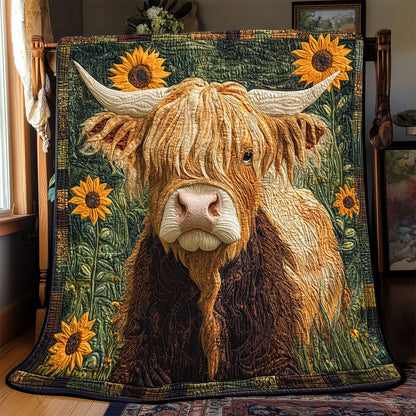 Highland Cow Sunflower WX2802033CL Quilt