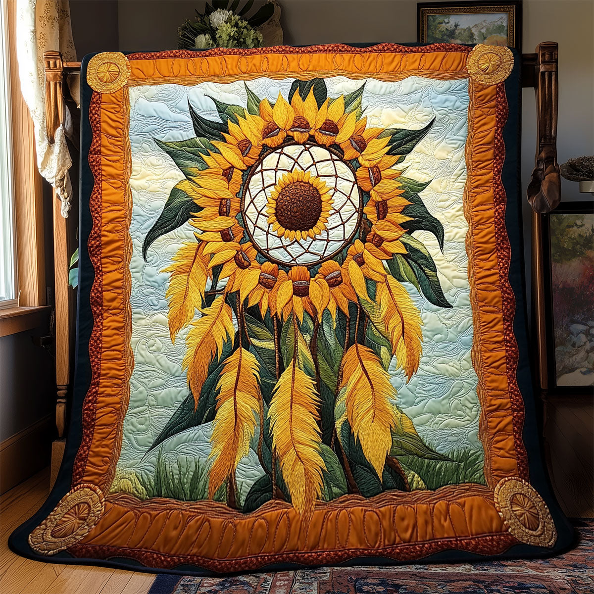 Sunflower Dreamcatcher WX1701093CL Quilt