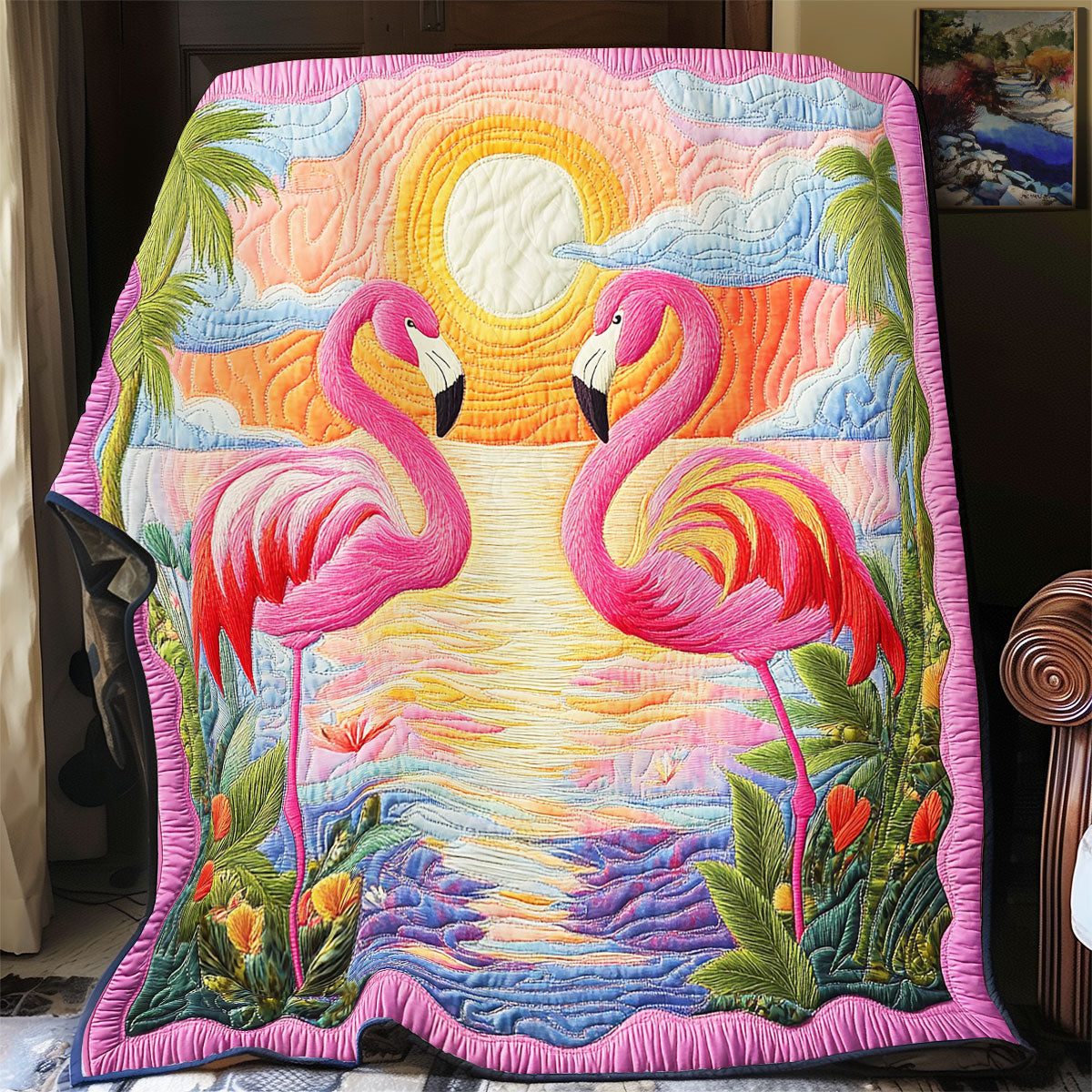 Couple Flamingo WX1701029CL Quilt