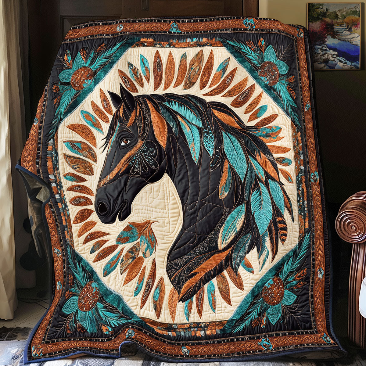 Native American Horse WX1802022CL Quilt