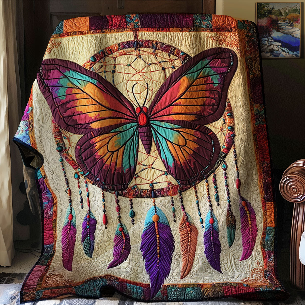 Native Dreamcatcher Butterfly WJ0302018CL Quilt