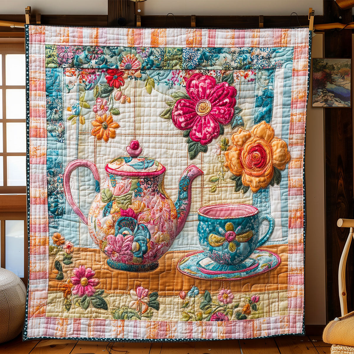 Floral Teapot WJ2301011CL Quilt