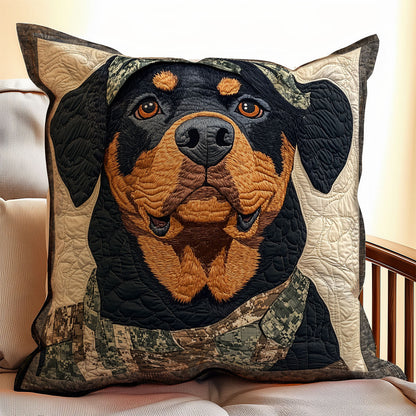 Military Rottweiler WX0601118CL Quilt Pillow Case