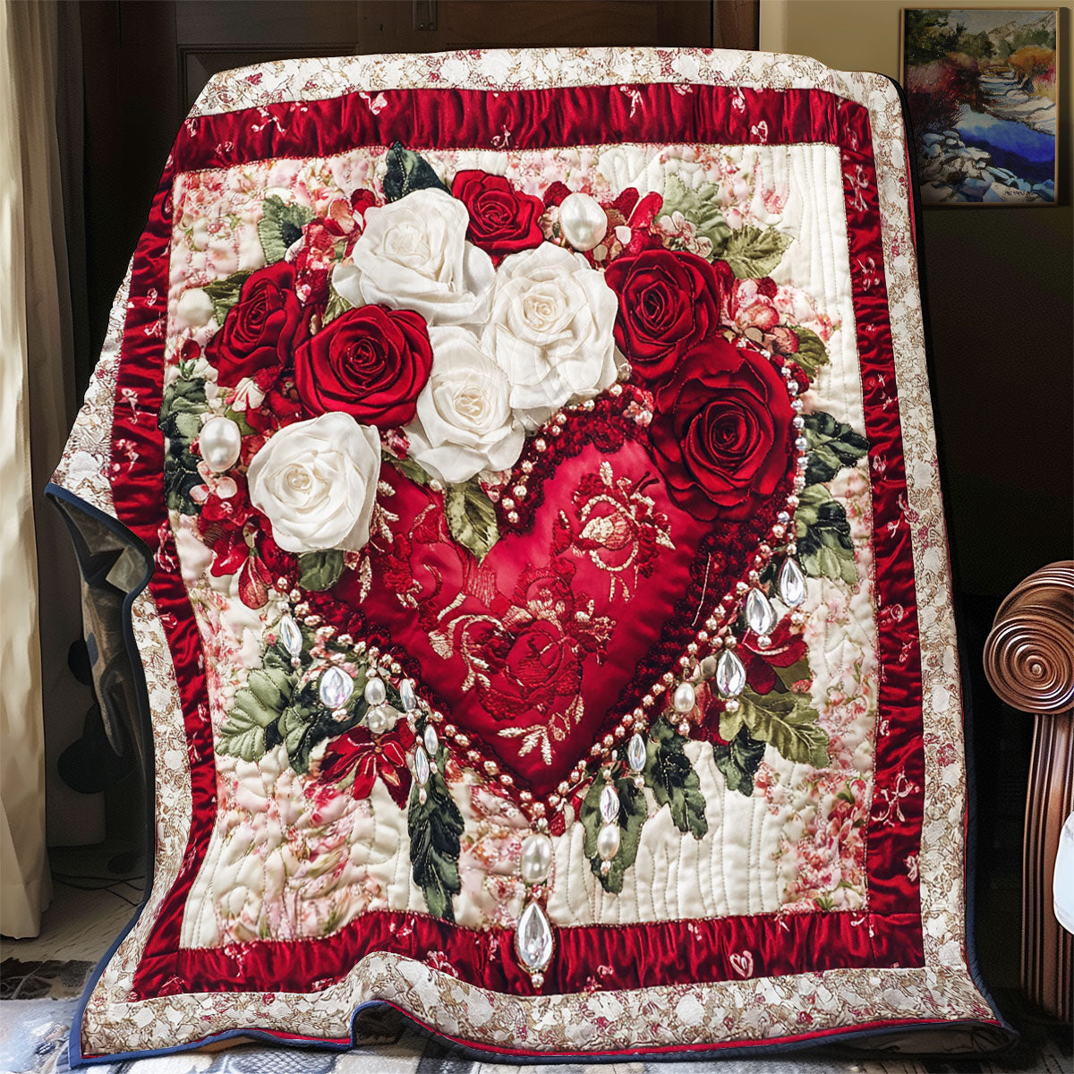 Flower Heart WX0701024CL Quilt