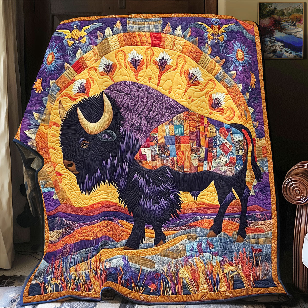 Bison Native American WX2201020CL Quilt