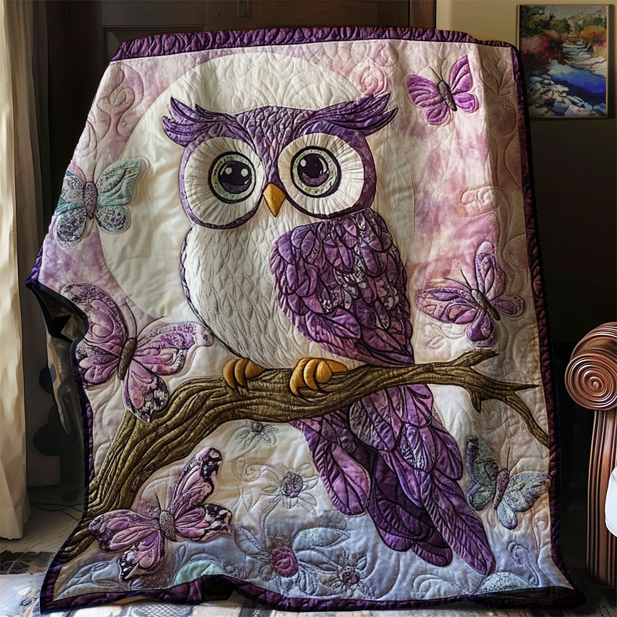 Enchanted Violet Owl WJ1601007CL Quilt