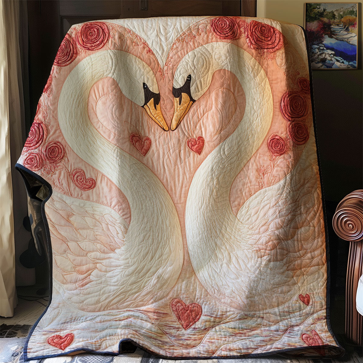 Swan In Love WJ1801023CL Quilt