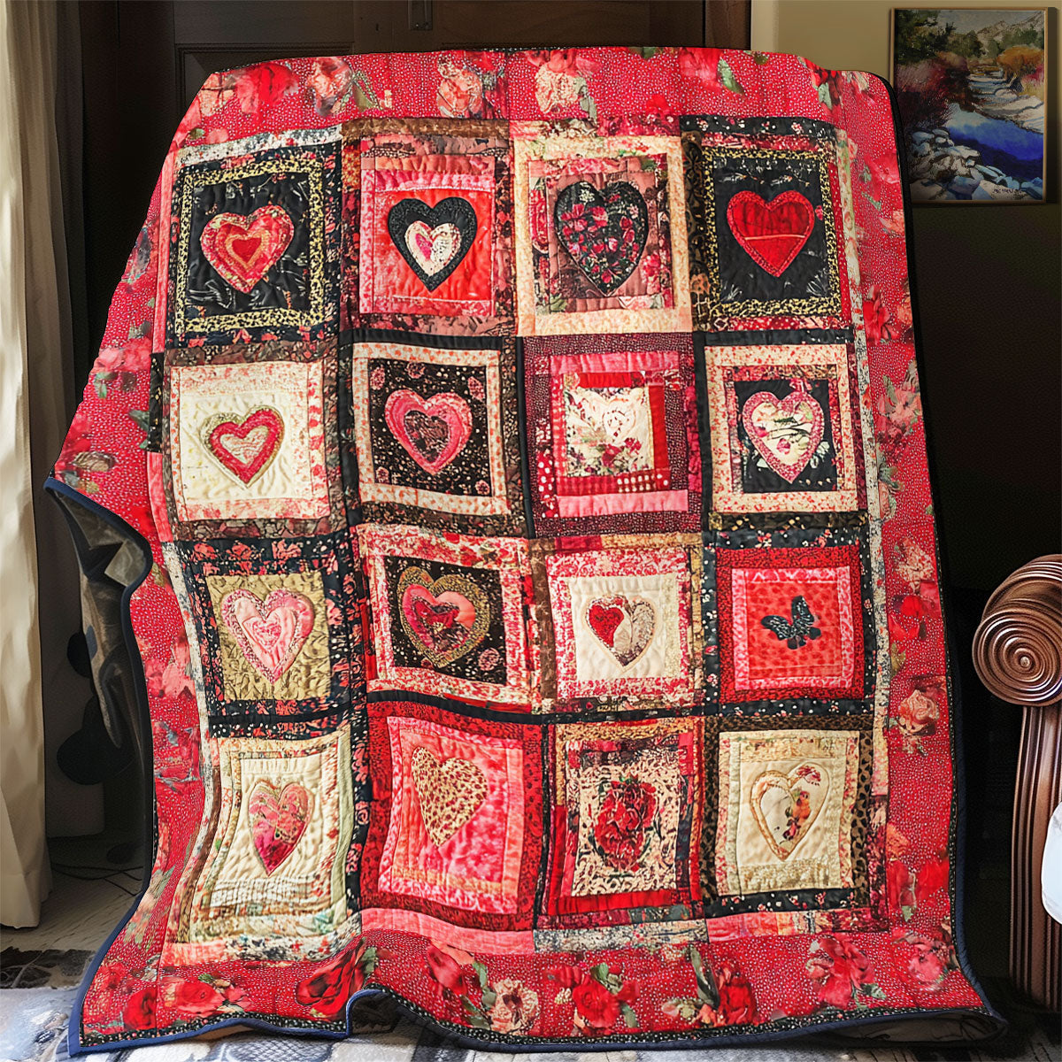 Heart Patchwork WX0701026CL Quilt