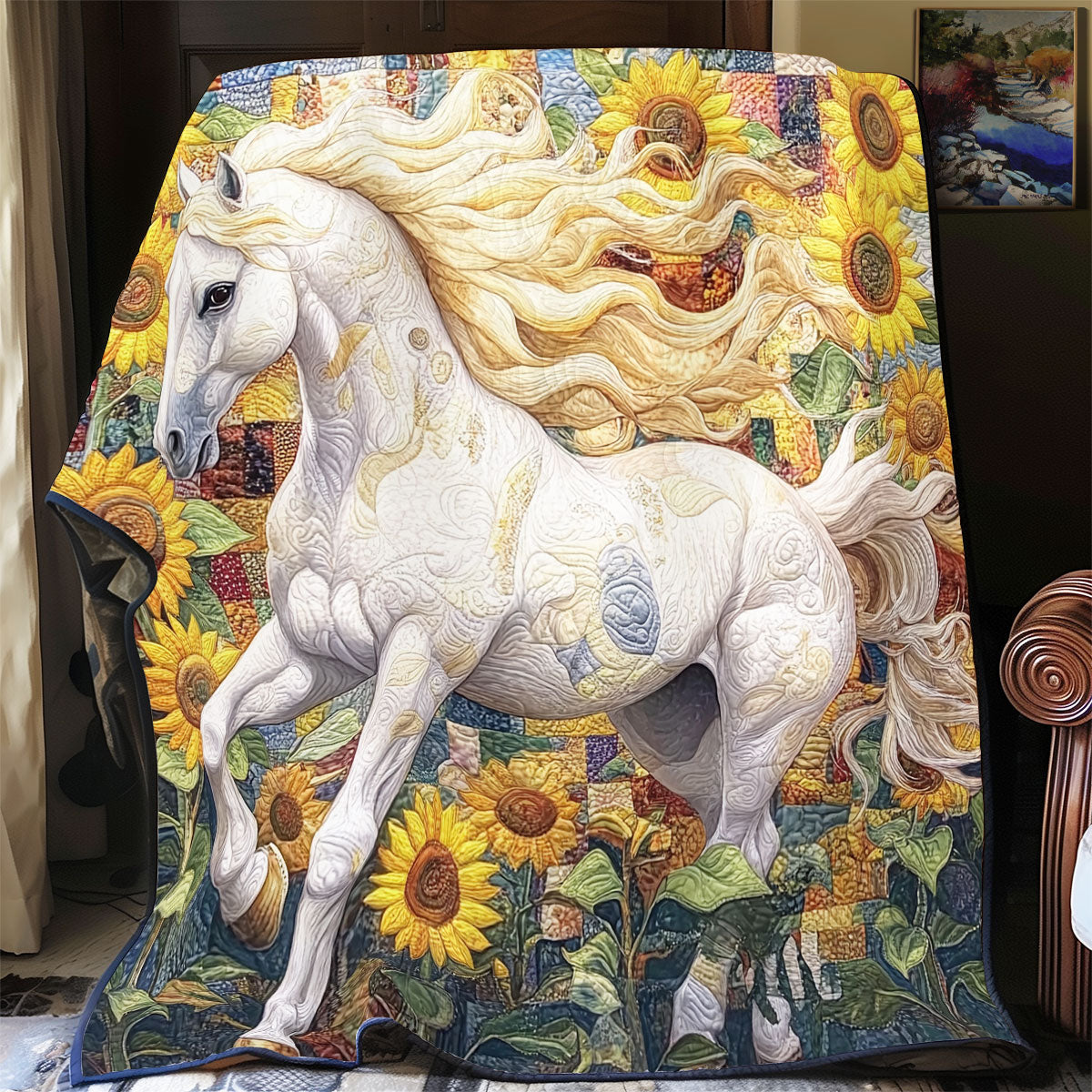 Horse Sunflower WX2001059CL Quilt