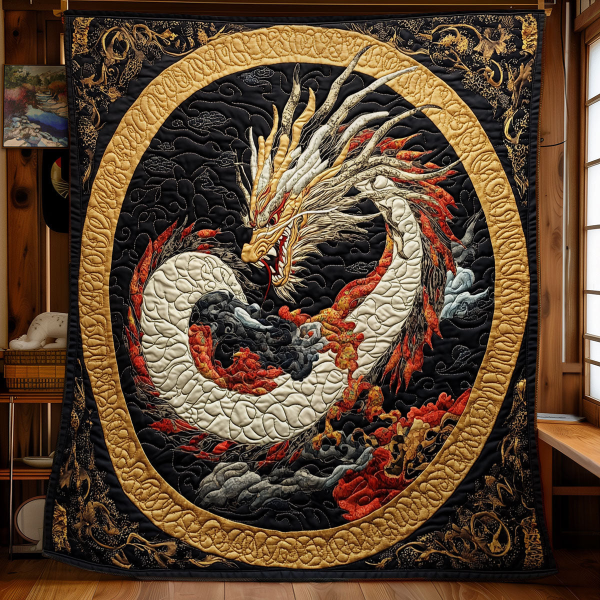 Asian Gold Dragon WX0301007CL Quilt