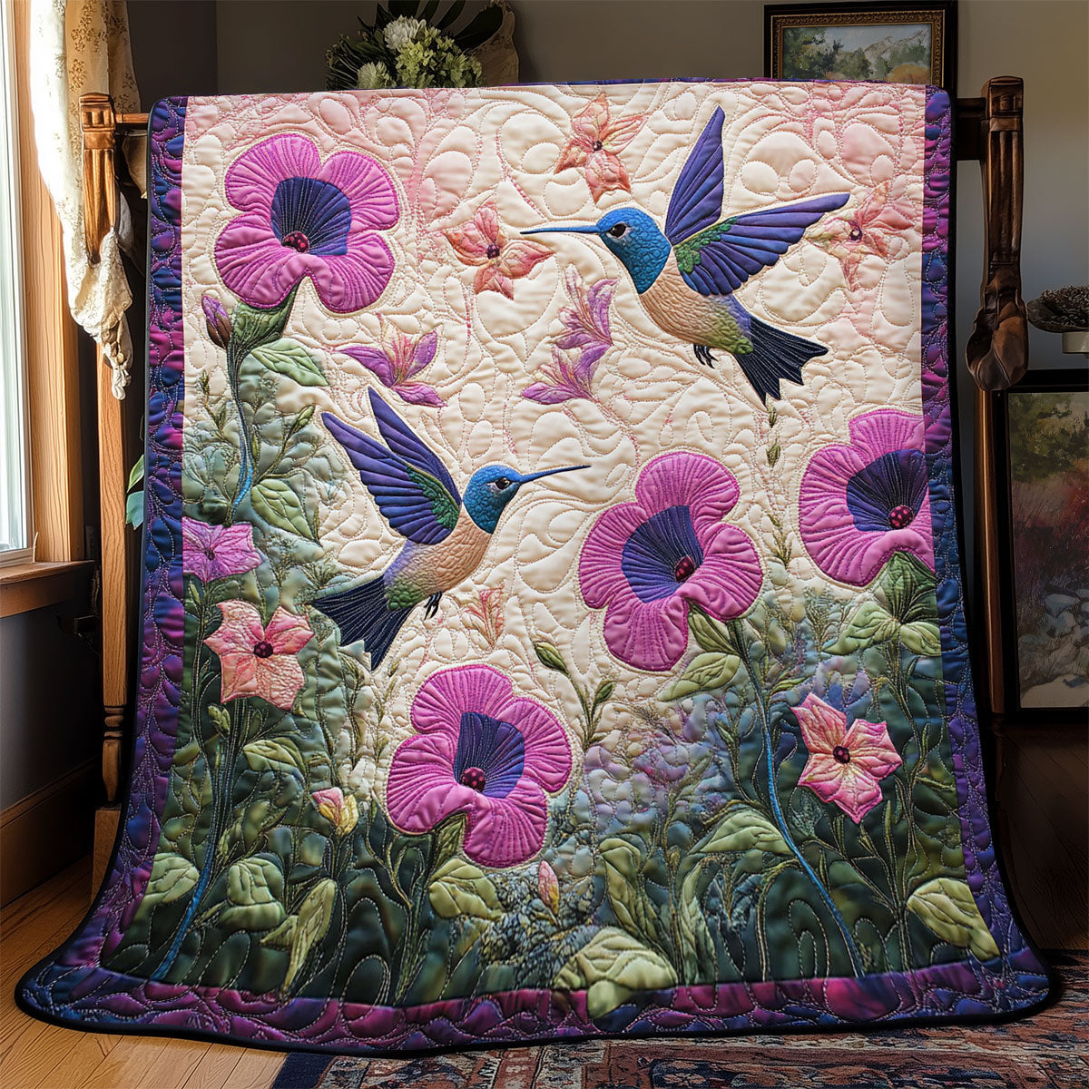 Blooming Hummingbird WJ1401003CL Quilt