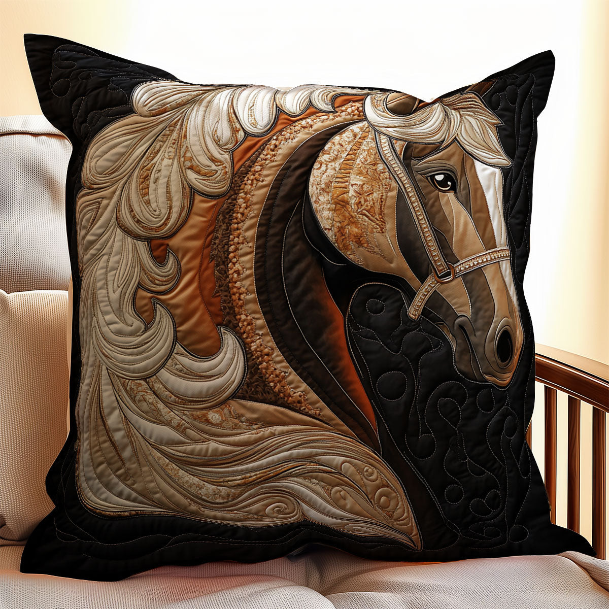 Brown Horse WX2402108CL Quilt Pillow Case