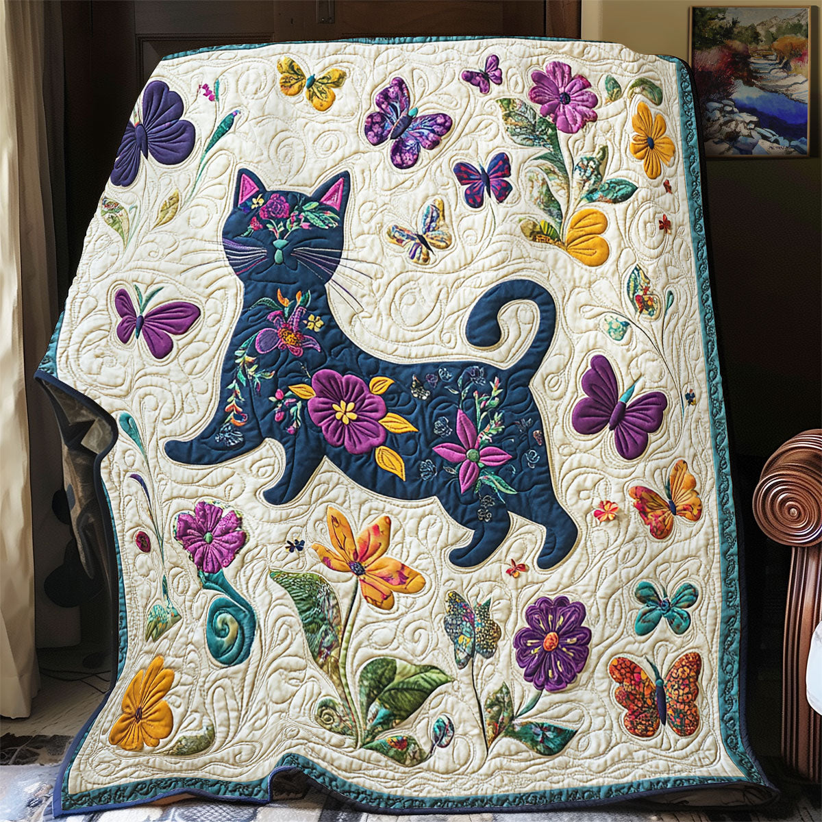 Cat Flower WX2802010CL Quilt