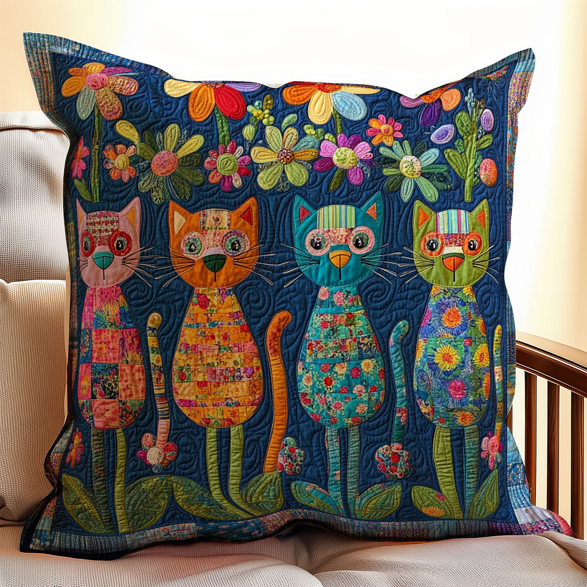 Cat Flower WX2402116CL Quilt Pillow Case