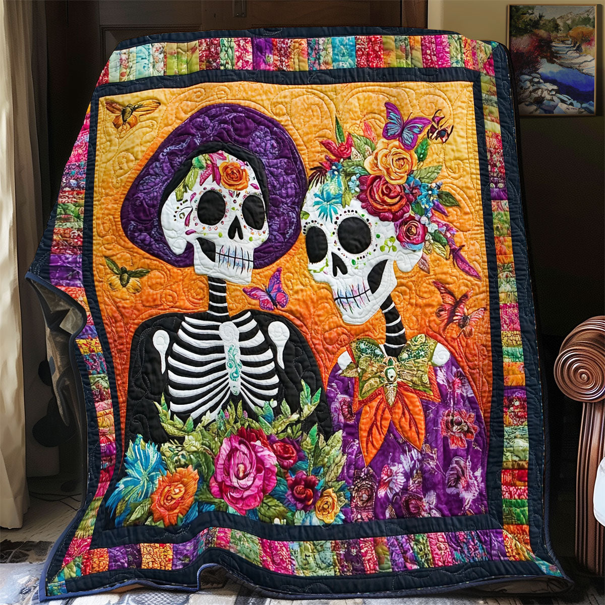 Couple Skull WX2802012CL Quilt