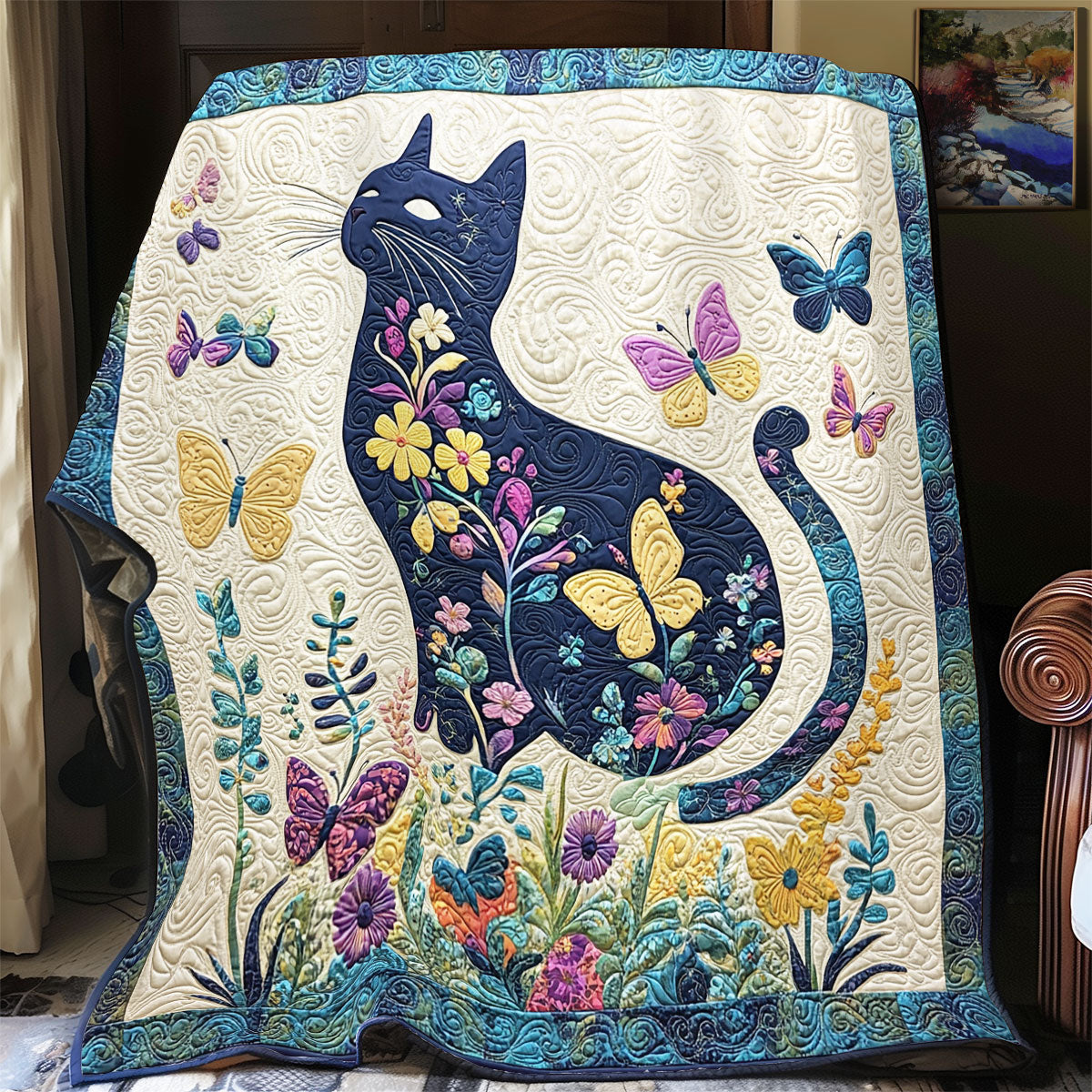 Floral Cat WX2802029CL Quilt