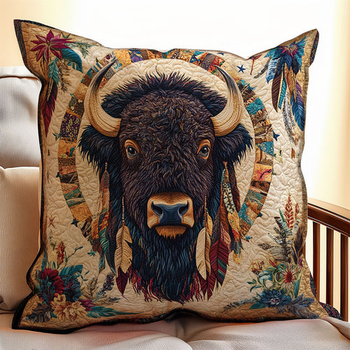 Native American Bison WX2402136CL Quilt Pillow Case