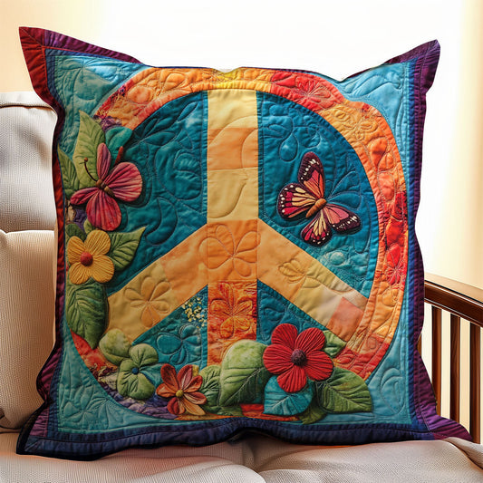 Peace Sign Flower WX2402139CL Quilt Pillow Case