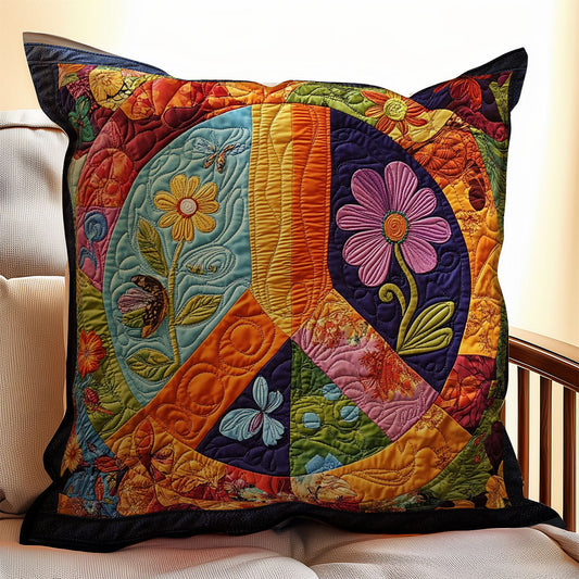 Peace Sign Flower WX2402142CL Quilt Pillow Case