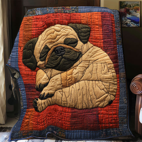 Pug Sleeping WX1701087CL Quilt