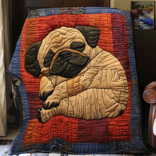 Pug Sleeping WX1701087CL Quilt