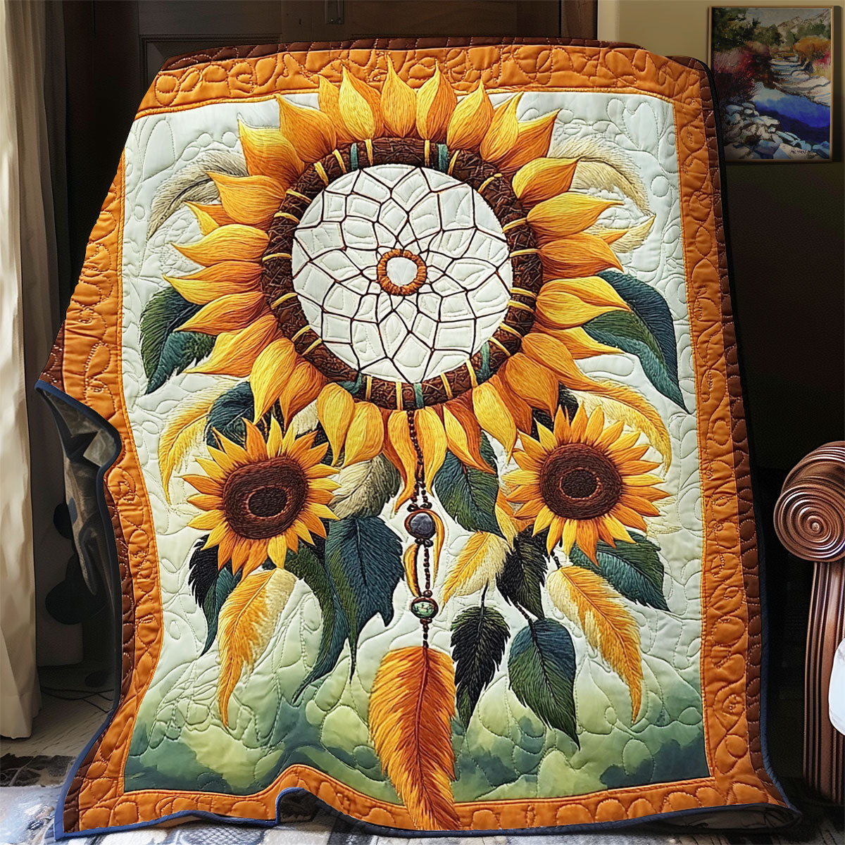 Sunflower Dreamcatcher WX1701096CL Quilt