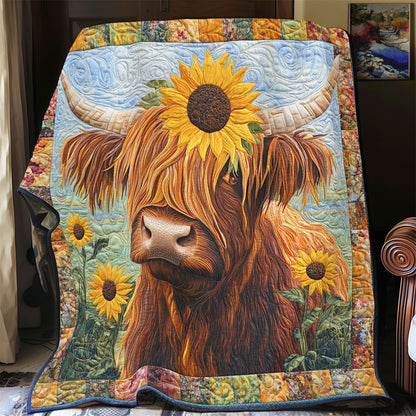 Sunflower Highland Cow WX2802051CL Quilt