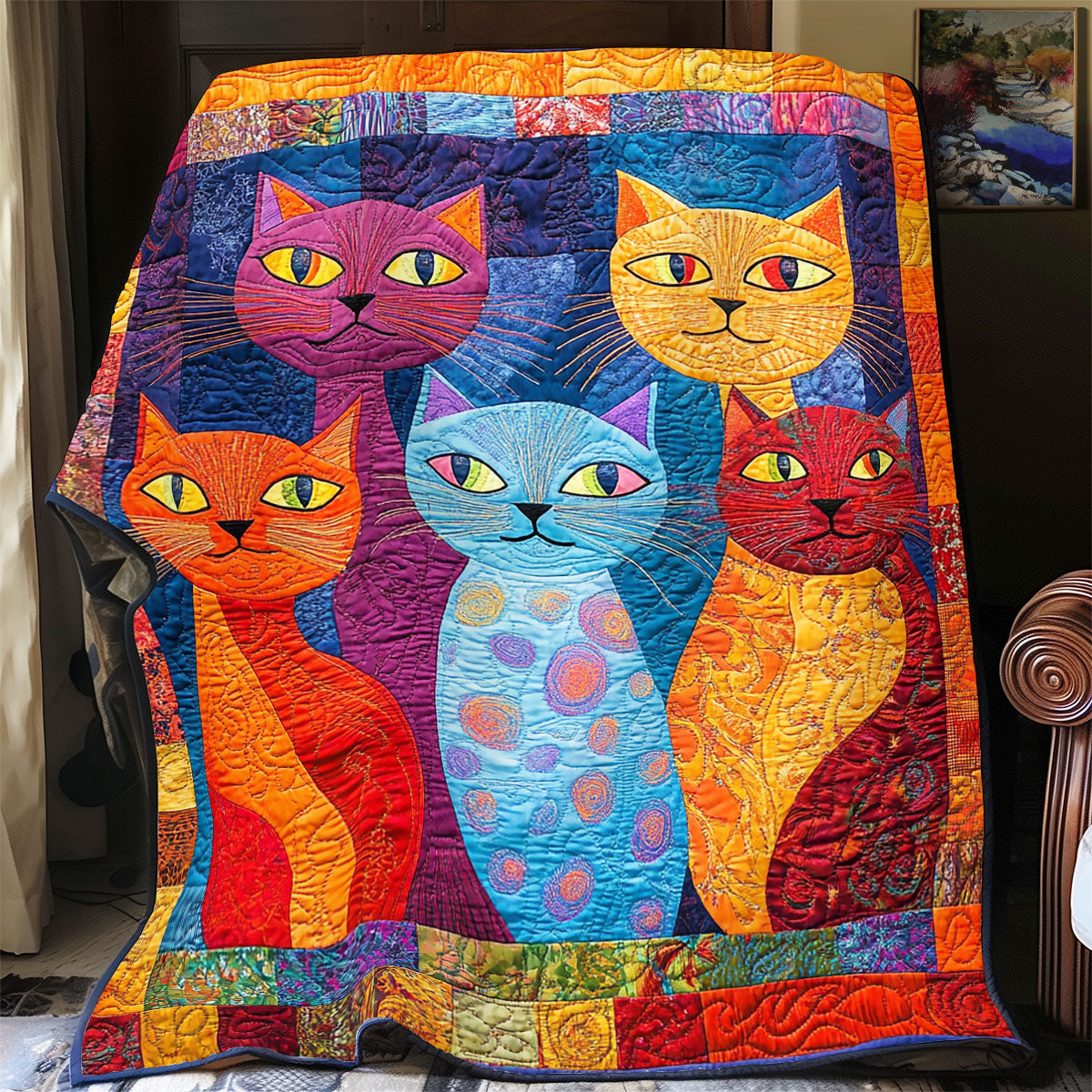 Vibrant Cat WX2201065CL Quilt