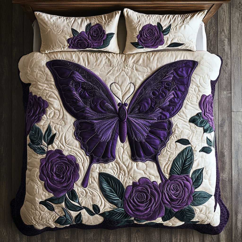 Purple Butterfly WJ1802029CL Duvet Cover Set