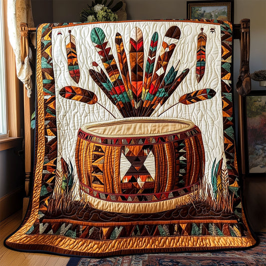 Native American Drum WX0602066CL Quilt