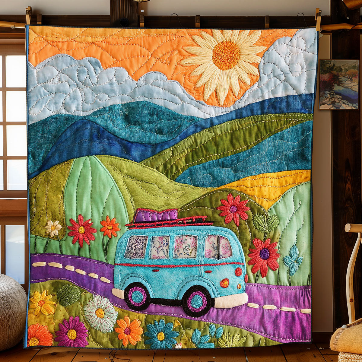 Road Trip Blooms WJ1501023CL Quilt