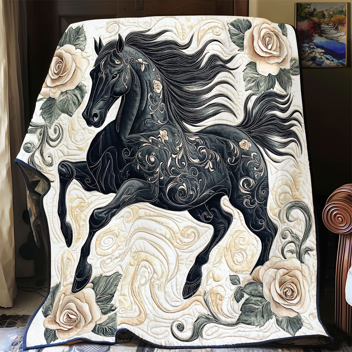 Horse Floral WX1401026CL Quilt